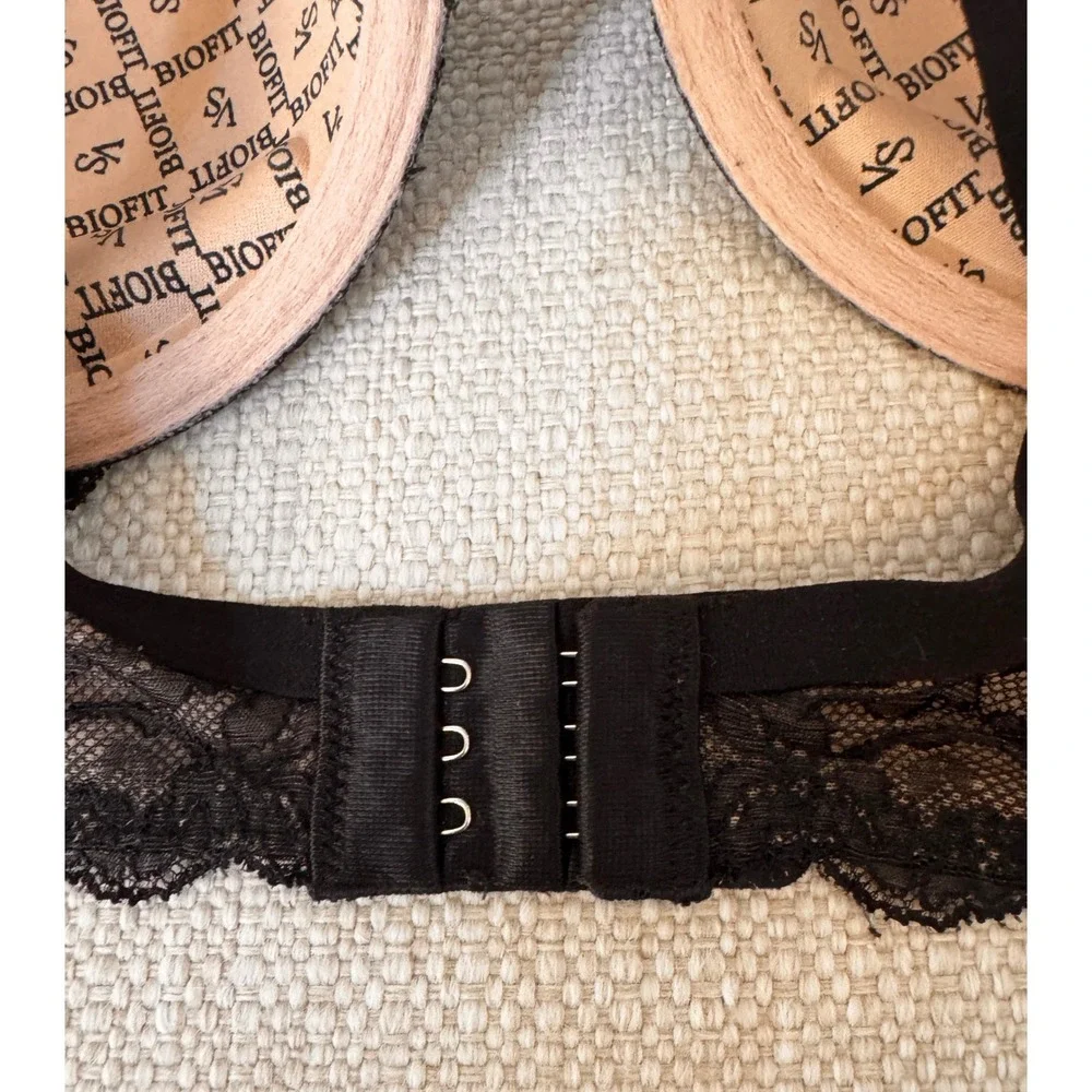 Victoria Secret Demi Uplift Bra Biofit Black Lace Underwire 34C‎